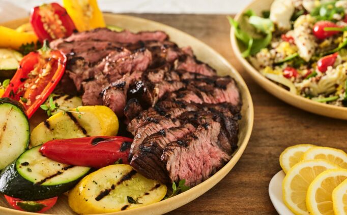 Mediterranean Grilled Chuck Roast with Garden Grilled Vegetables